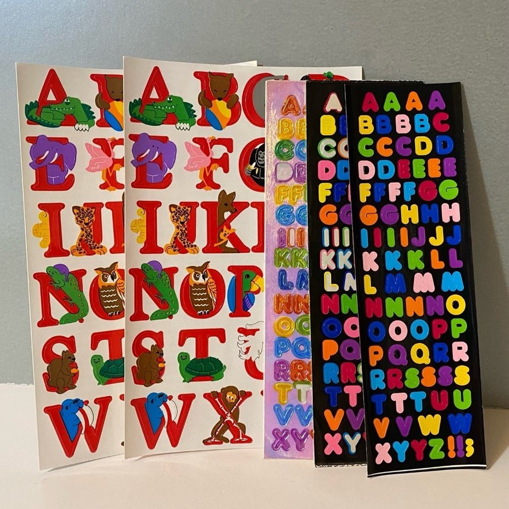Vintage Sandylion Stickers Alphabet Animals Letters